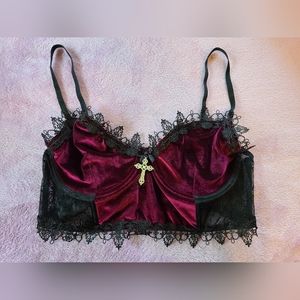 Widow x Dolls Kill Velvet Bra XXL